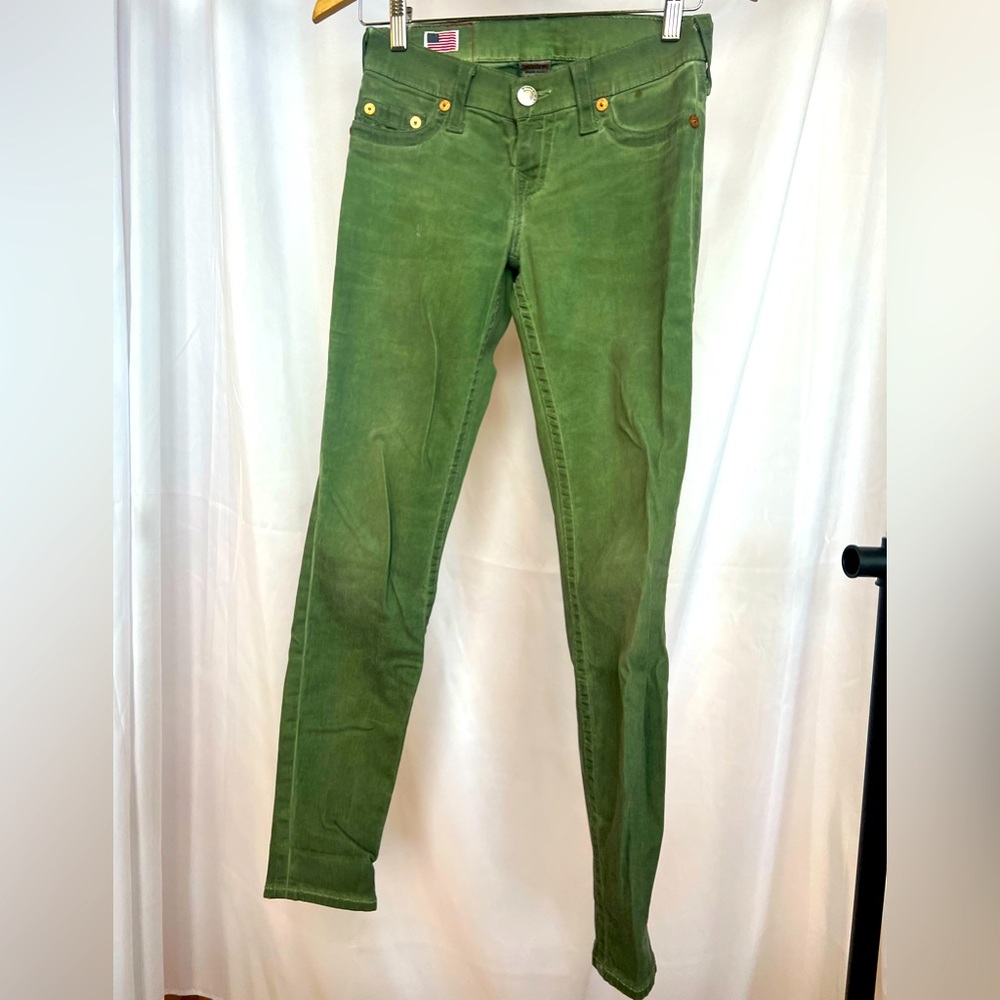True Religion Green Stretchy jeans